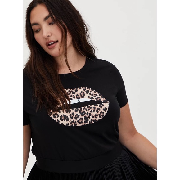 torrid Tops - Torrid Leopard Lips Slim Fit Graphic Tee NWT